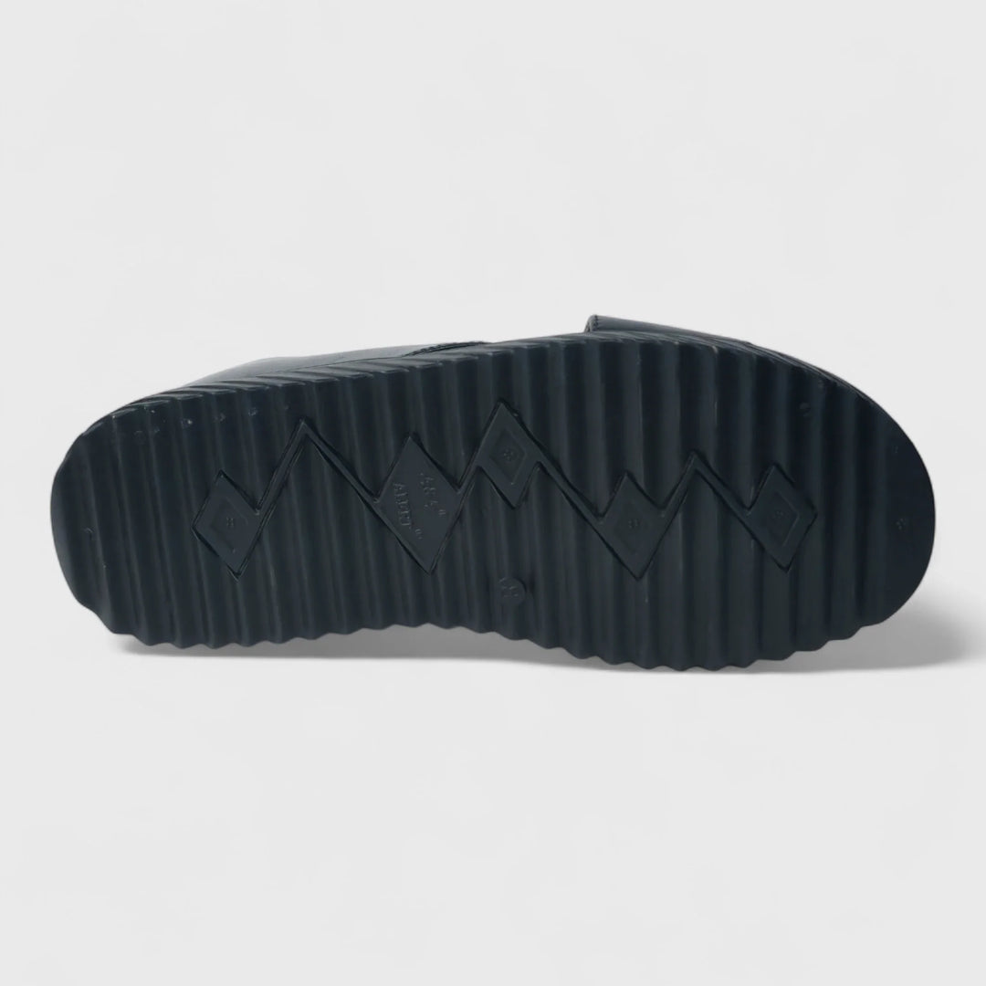 EAGLE P977372 Men's BLACK Sandal/Extra Soft Touch Free,Archfit Sandal Ethnic Wear Leather Navratri Fashion Footwear. - qivii