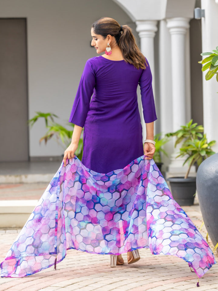 Matching rayon pants for a cohesive and graceful look