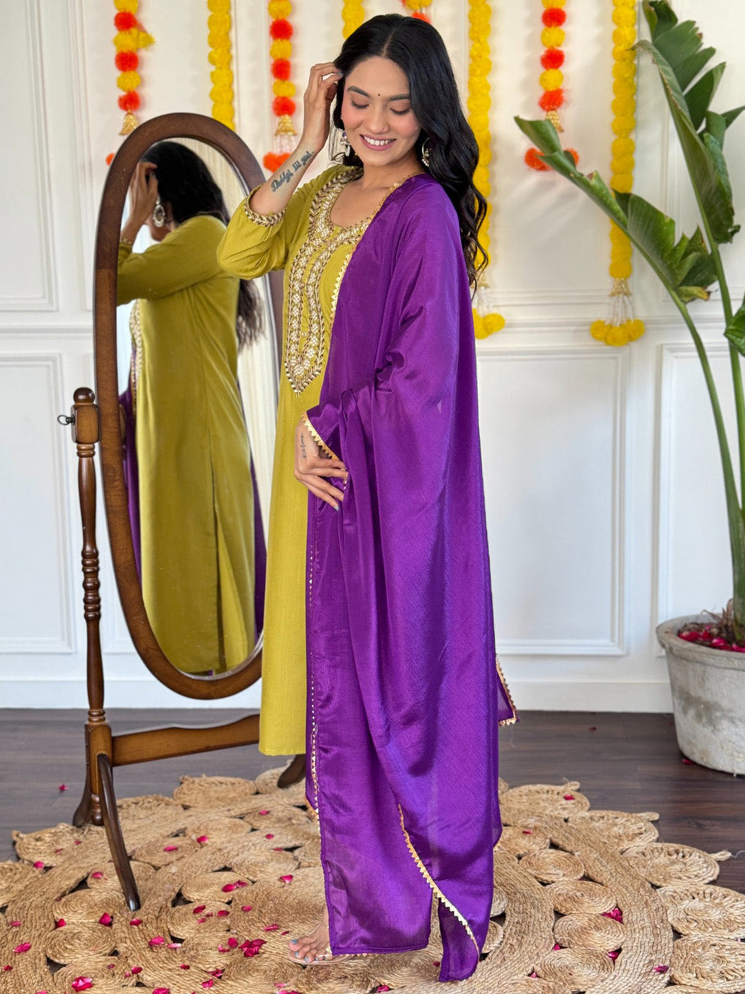 Comfortable and Stylish Lemon Yellow Rayon Pant Suit in Sizes S and XXL