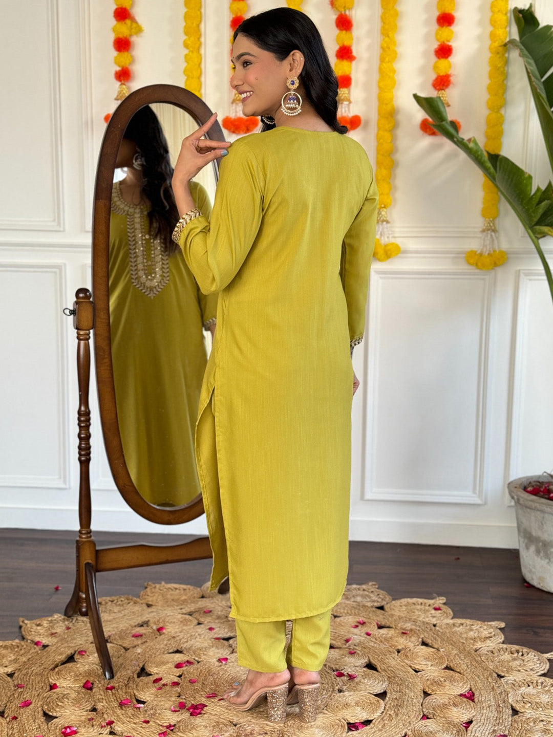 Captivating Fully Stitched Lemon Yellow Pant Suit for a Stunning Look