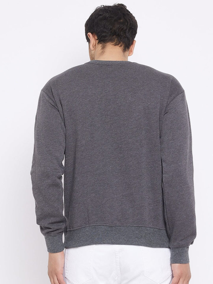 Charcoal Contrast Patch Pocket Sweatshirt