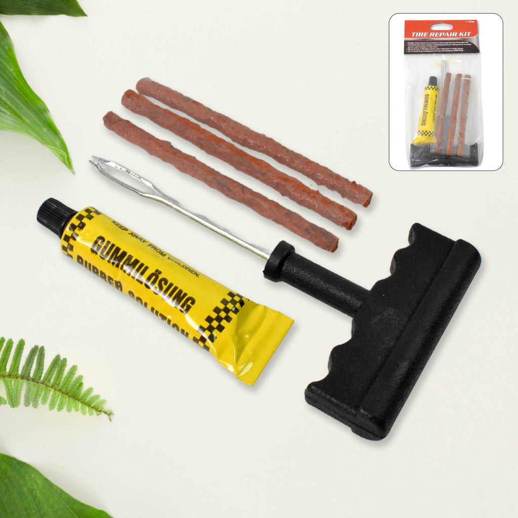 Tyre Puncture Repair Kit - 5 Piece Set with 3 Seal Strips for Quick Fixes
