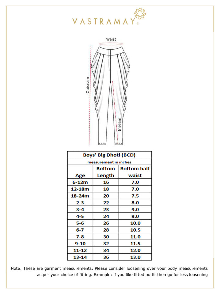 VASTRAMAY Boys' Rose Gold Silk Blend Solid Dhoti - qivii