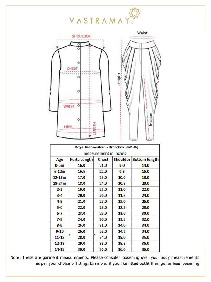 Vastramay Boys' Brown Cotton Silk Sherwani and Churidar Set - qivii