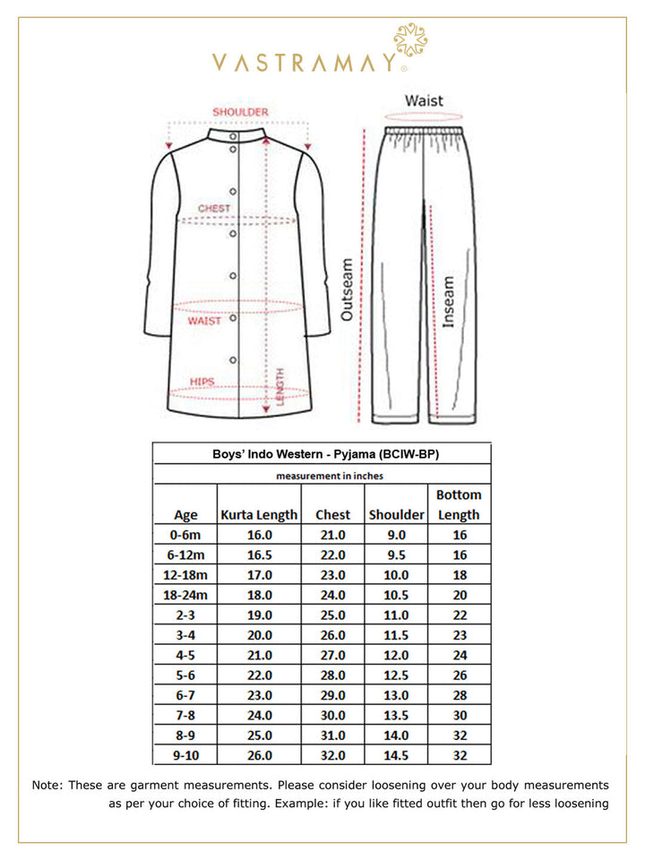 Vastramay Boys' Navy Blue Jute Silk Sherwani Set - qivii