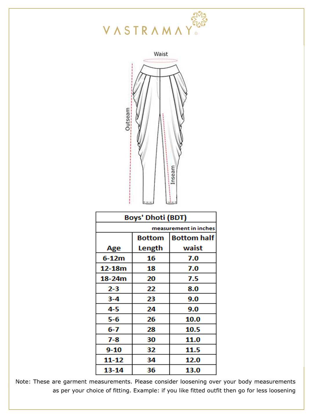 VASTRAMAY Boys' Cream Traditional Embroidered Dhoti - qivii