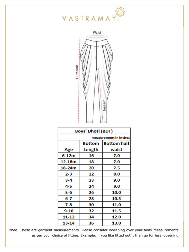 VASTRAMAY Boys' Gold Silk Blend Solid Dhoti - qivii