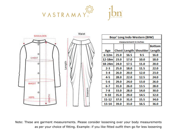 VASTRAMAY Boys' Maroon Silk Blend Sherwani - qivii