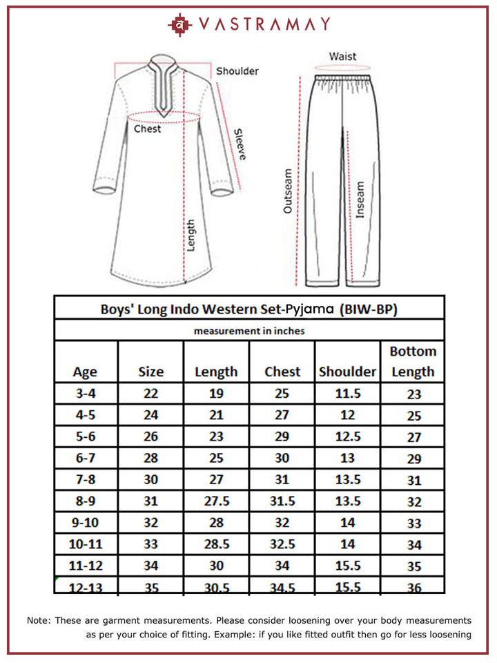 VASTRAMAY Boys' Green Indo Western And Pyjama Set - qivii