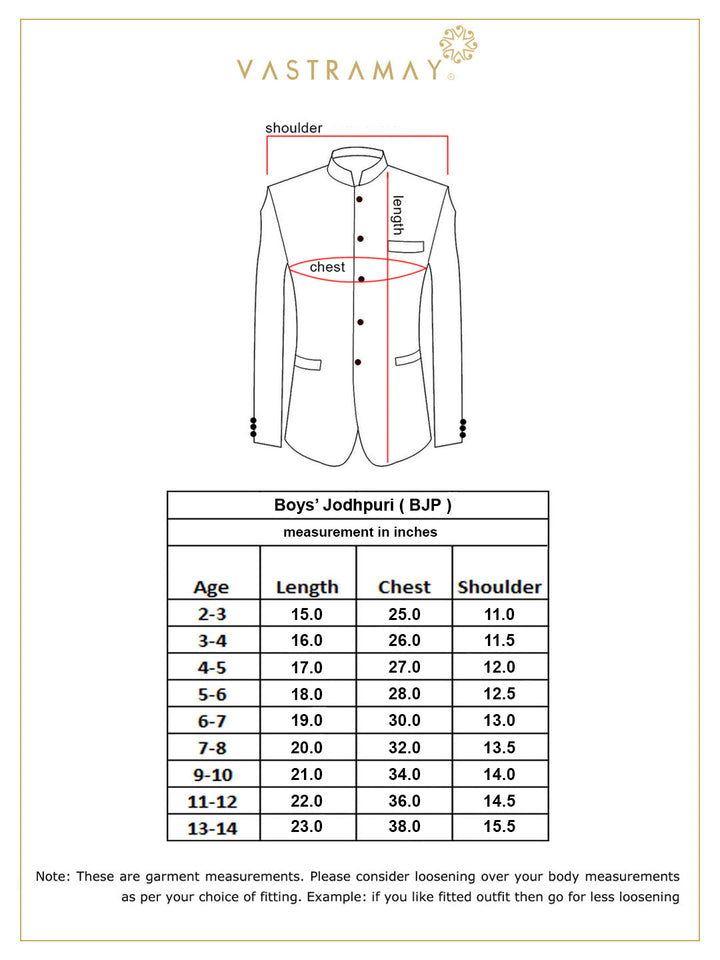 VASTRAMAY Boys' Onion Jodhpuri - qivii