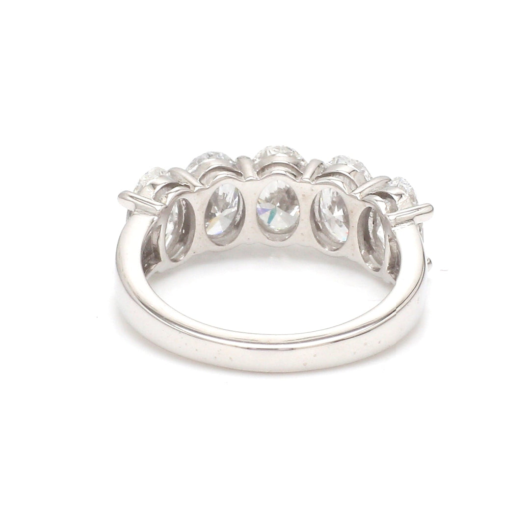 Lab Grown Diamond Oval Cut Half Ring - qivii