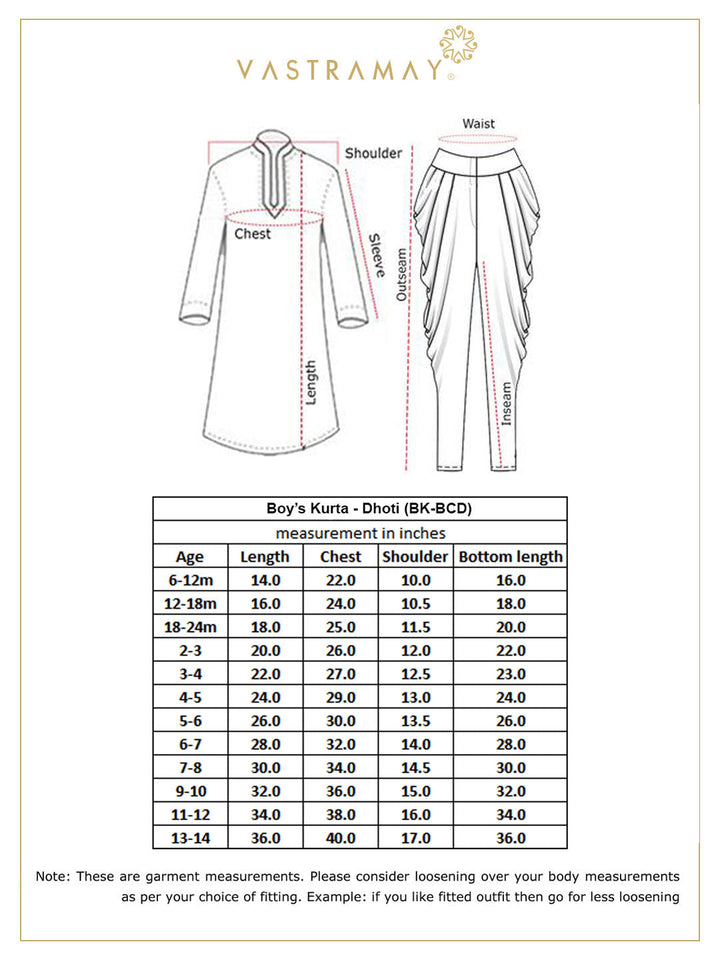 VASTRAMAY Boys' Red And Cream Patola Print Ethnic Kurta And Dhoti Set - qivii