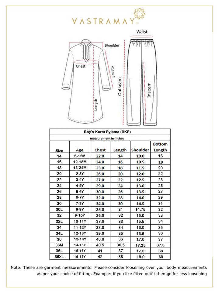 VASTRAMAY Boys' Aqua Kurta And Pyjama Set - qivii