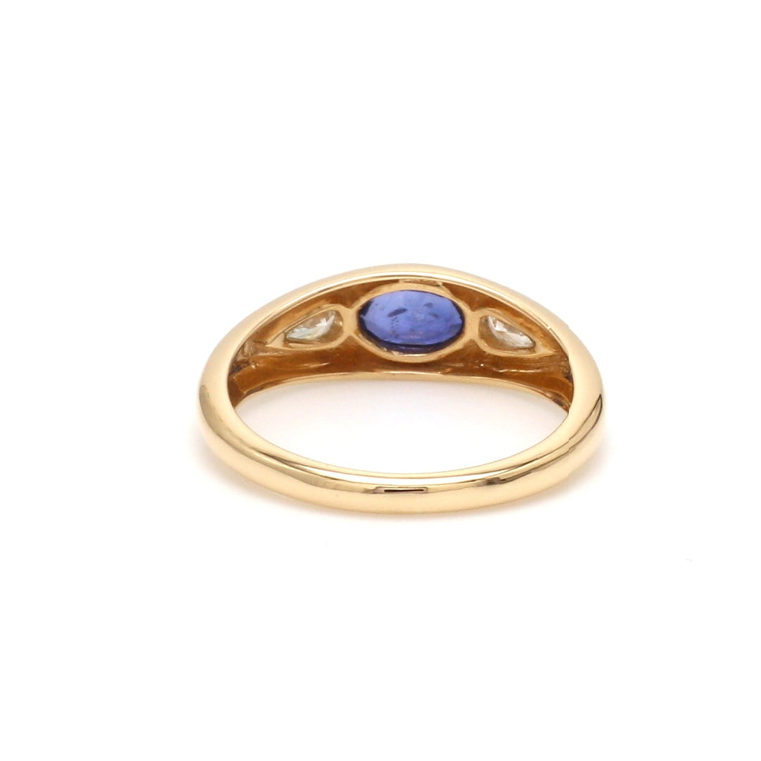 Blue Sapphire Oval Mini Chunky Ring - qivii