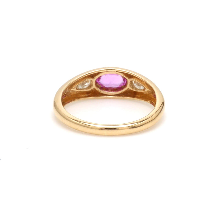 Pink Sapphire Oval Mini Chunky Ring - qivii
