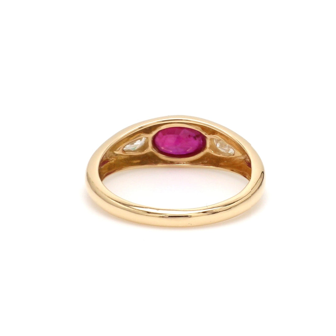 Ruby Oval Mini Chunky Ring - qivii