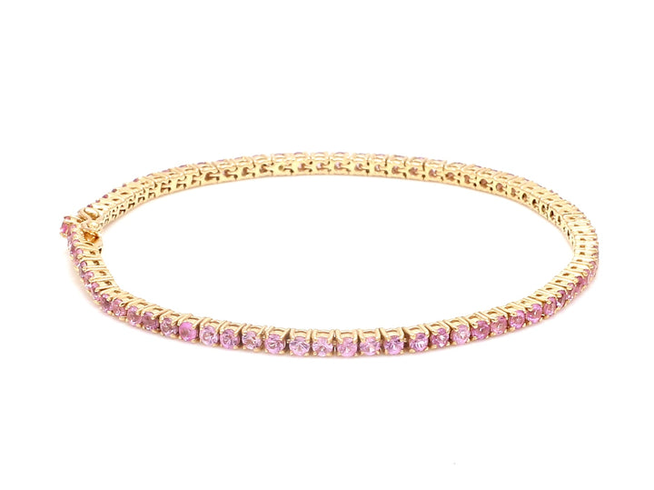 Pink Sapphire 2MM Tennis Bracelet - qivii