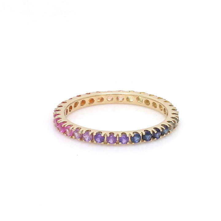 Rainbow Sapphire Thin Eternity Ring - qivii