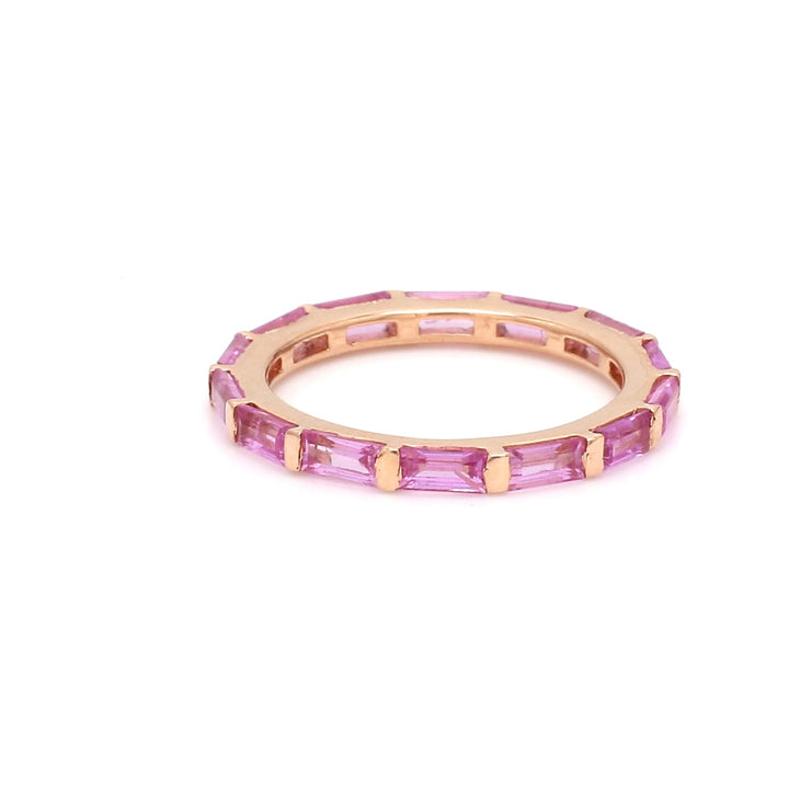 Pink Sapphire Horizontal Baguette Ring - qivii