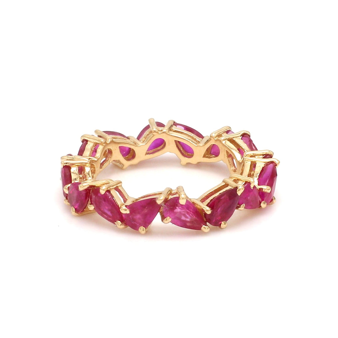 Ruby Pear Zig Zag Ring - qivii