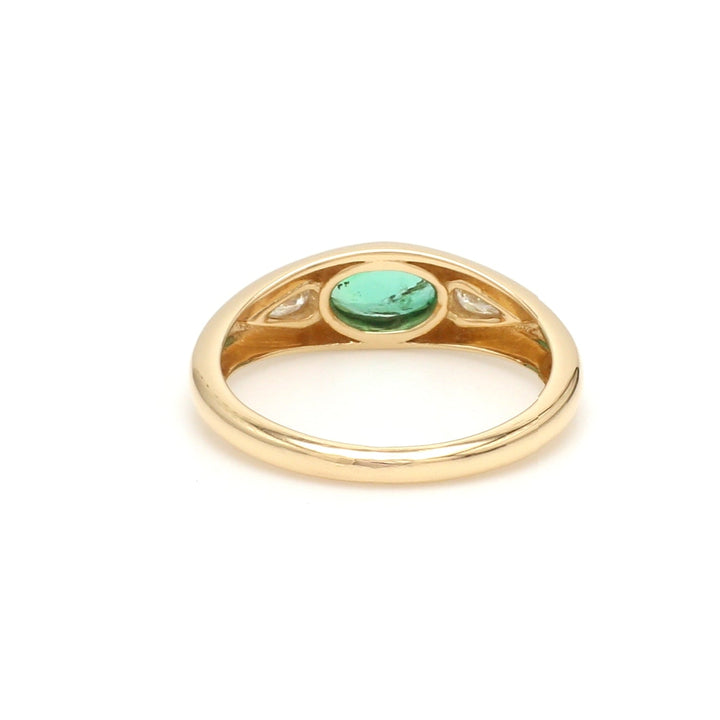 Emerald Oval Diamond Pear Mini Chunky Ring - qivii