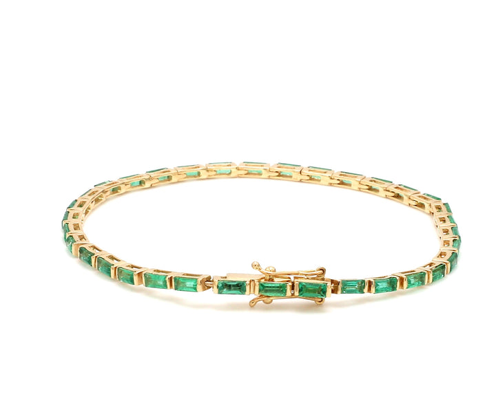 Emerald Horizontal Baguette Bracelet - qivii