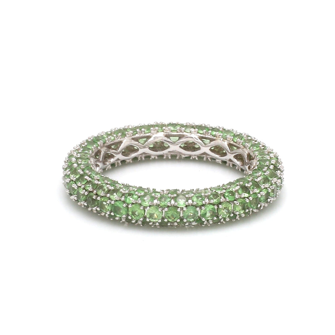 Tsavorite Round Pave Ring - qivii