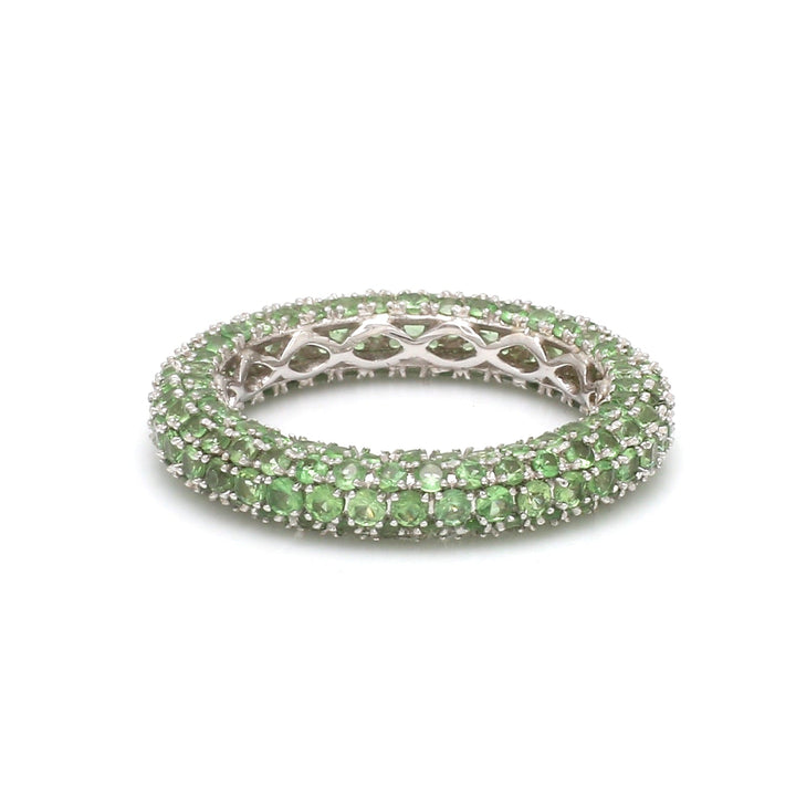 Tsavorite Round Pave Ring - qivii