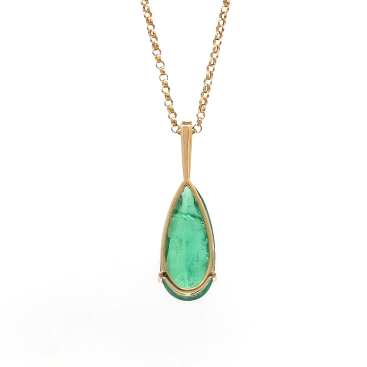 Emerald Pear and Diamond Necklace - qivii