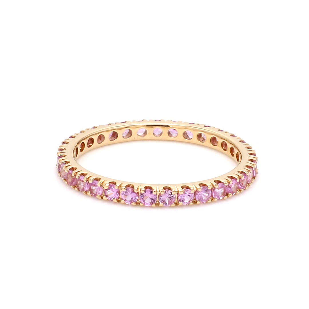 Pink Sapphire Round Eternity Ring - qivii