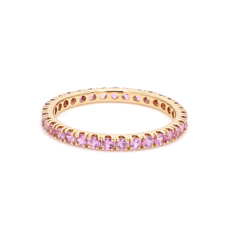 Pink Sapphire Round Eternity Ring - qivii