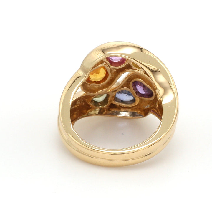 Rainbow Heart Knot Ring - qivii