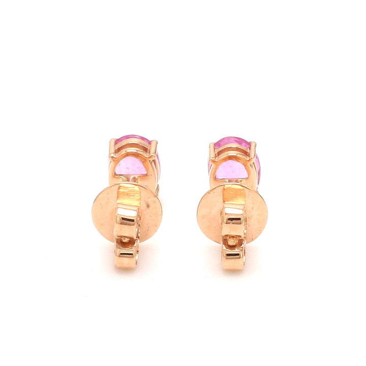 Pink Sapphire Oval Studs - qivii