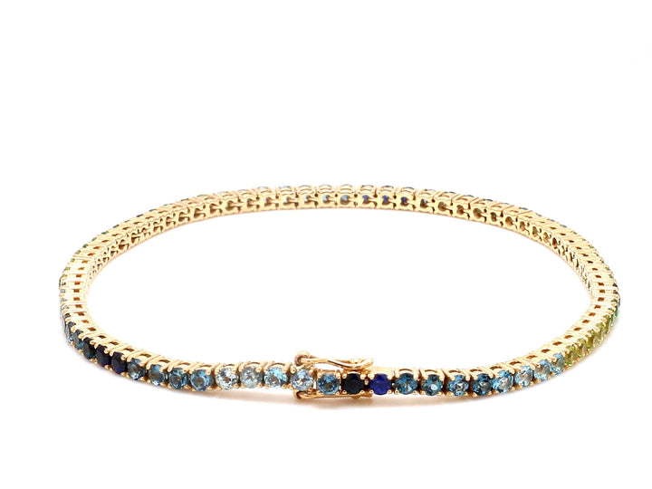 Blue Green Ombre 2MM Round Bracelet - qivii