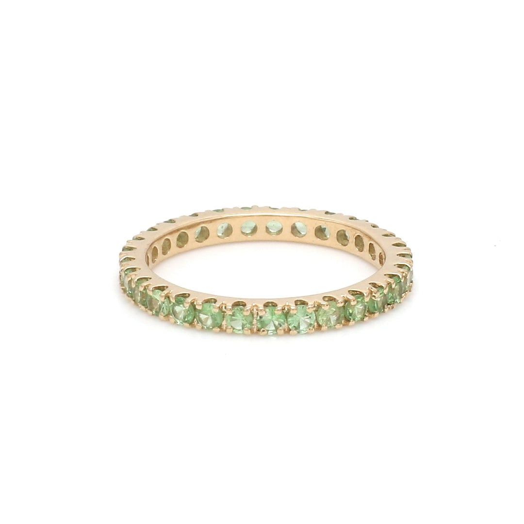 Tsavorite Round Thin Band Ring - qivii