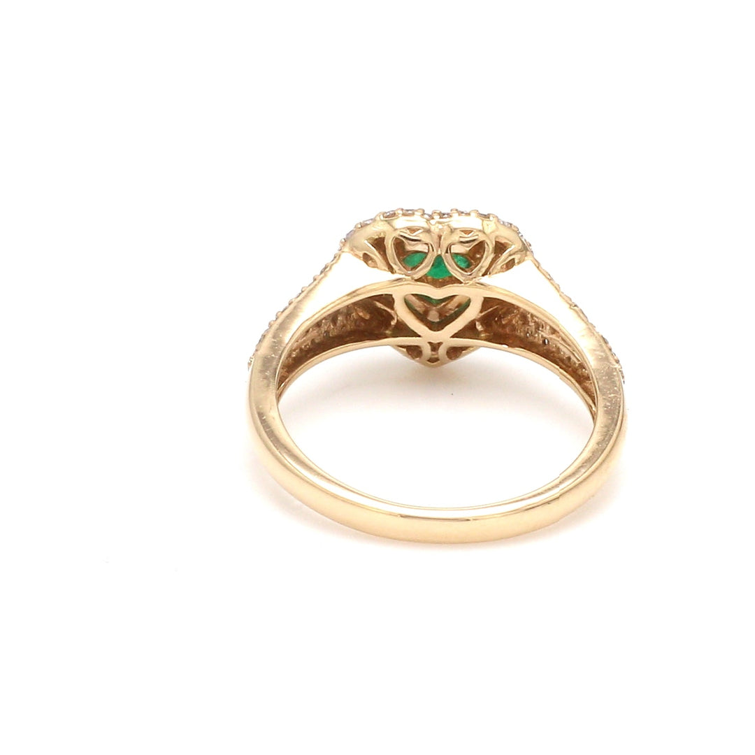 Emerald Heart Diamond Pinky Ring - qivii