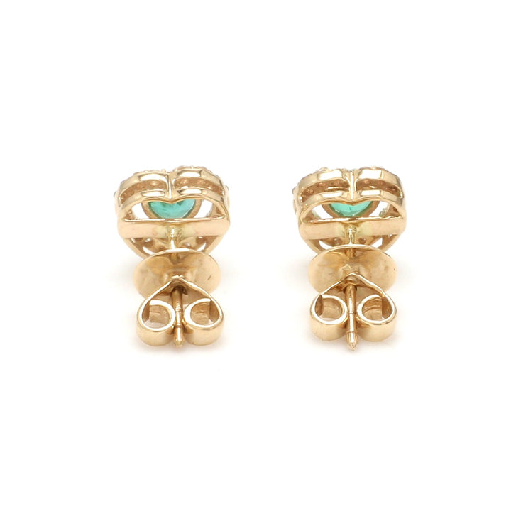 Emerald Heart Diamond Studs - qivii