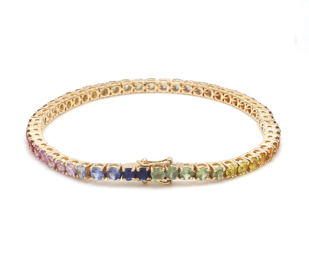 Rainbow Sapphire 3MM Tennis Bracelet - qivii