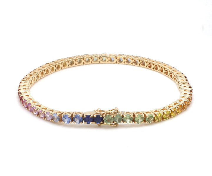 Rainbow Sapphire 3MM Tennis Bracelet - qivii