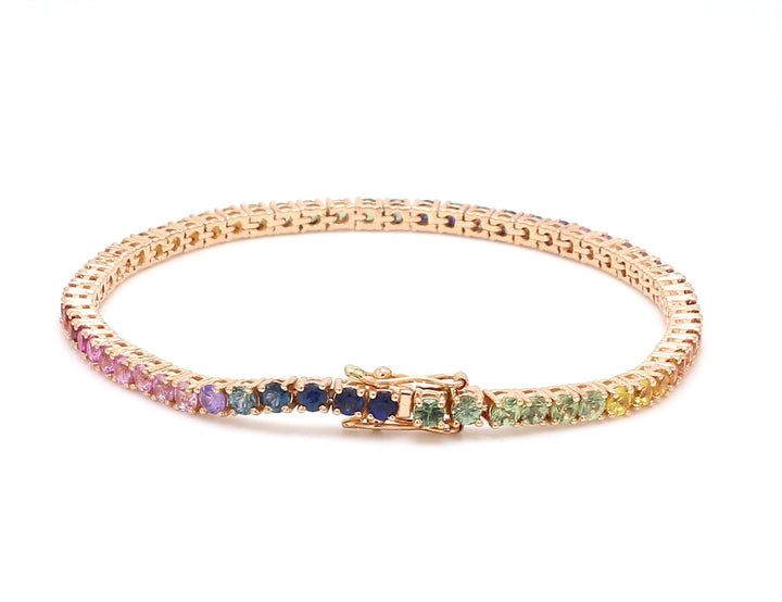 Rainbow Sapphire 2.50 MM Tennis Bracelet - qivii
