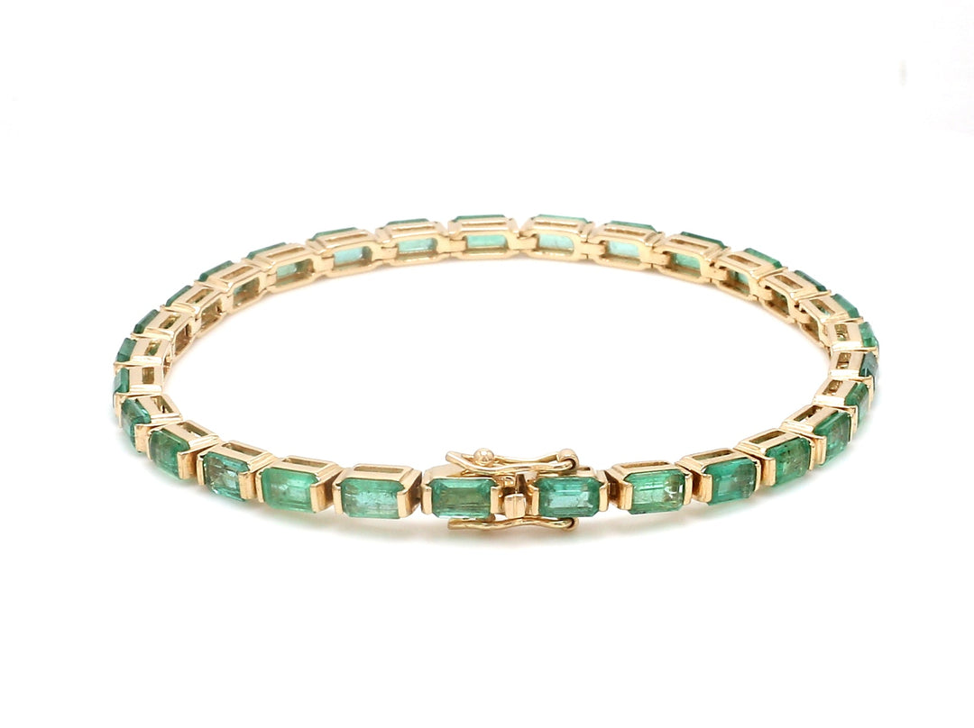 Emerald Octagon Bar Set Bracelet - qivii