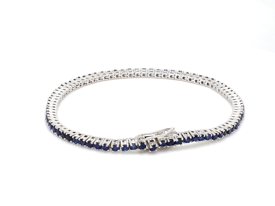 Blue Sapphire 2MM Round Bracelet - qivii