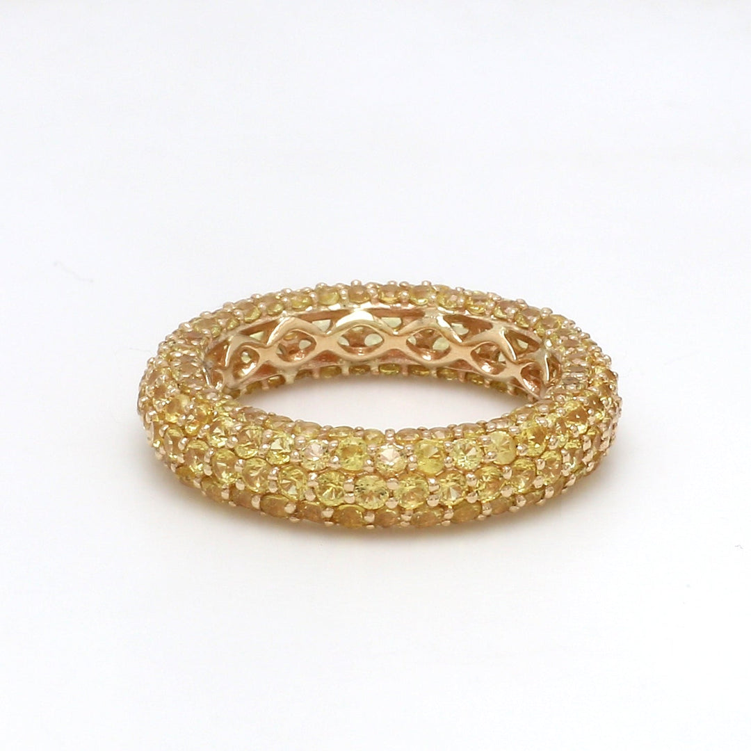 Yellow Sapphire Pave Ring - qivii