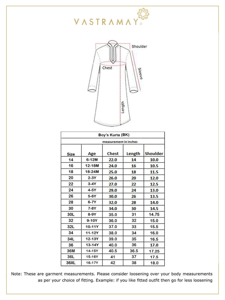VASTRAMAY Boys Black Kurta - qivii