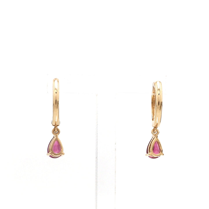 Ruby Pear Mini Drop Earrings - qivii