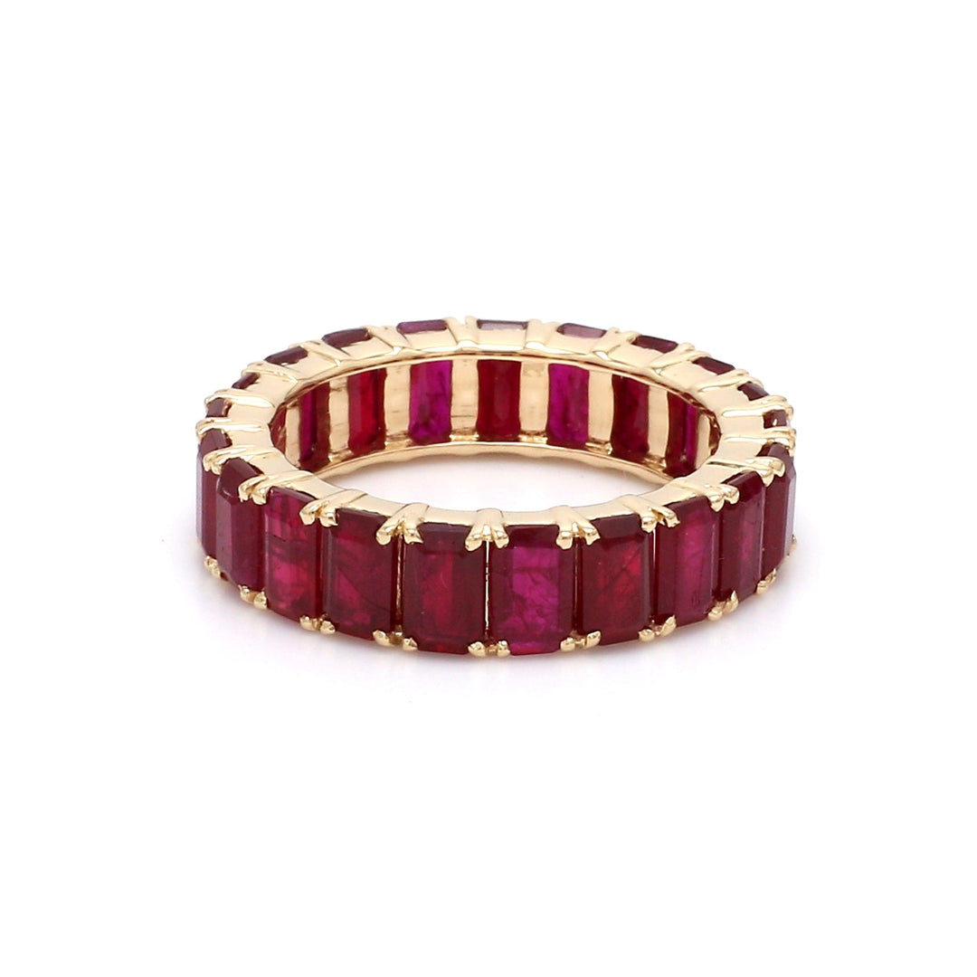 Ruby Emerald Cut Eternity Ring - qivii