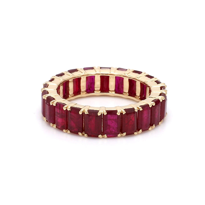 Ruby Emerald Cut Eternity Ring - qivii