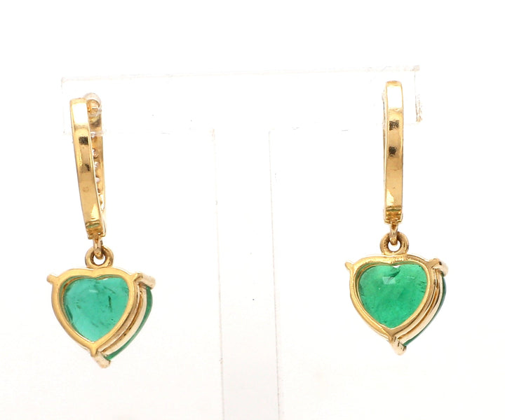Emerald Heart Dangle Earrings - qivii