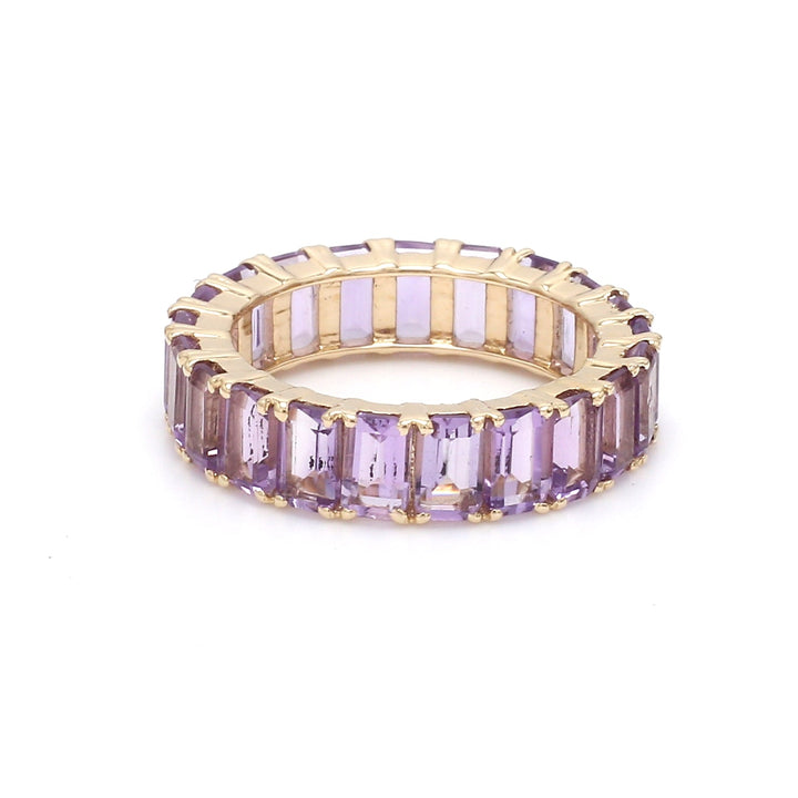 Amethyst Octagon Eternity Band Ring - qivii