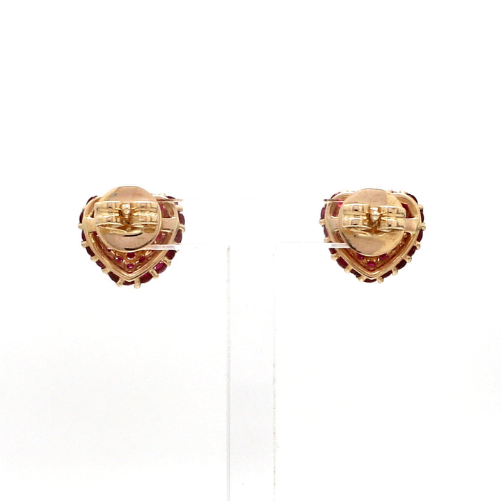 Ruby Heart Pave Studs - qivii